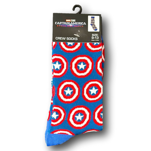 3/$20 Marvel Captain America Funny Novelty Crew Socks - NWT